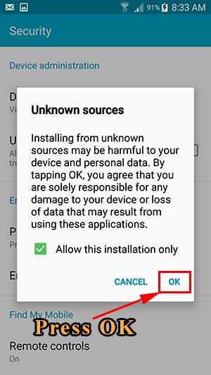 success enabled unknown sources