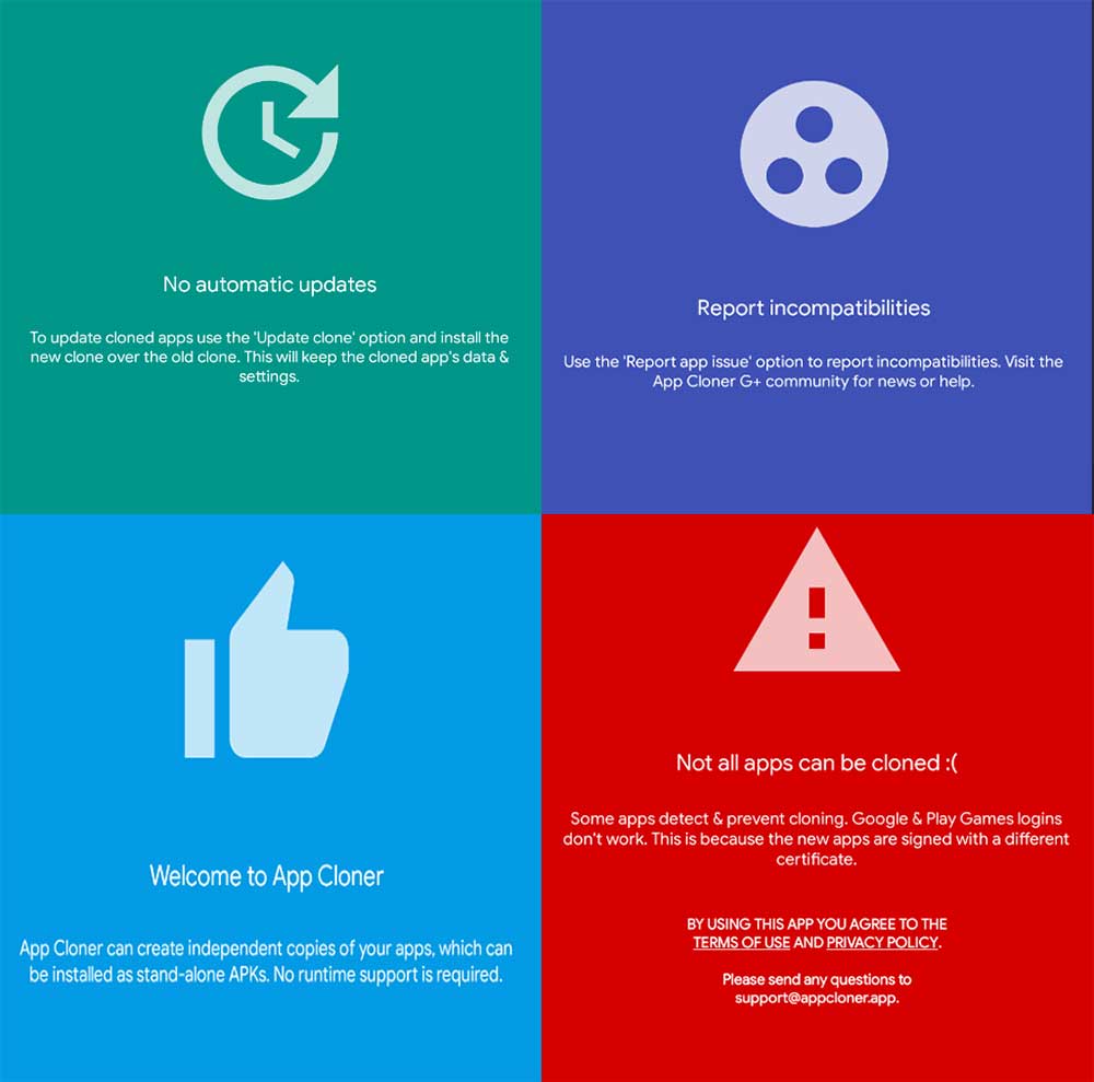 App Cloner Apk features