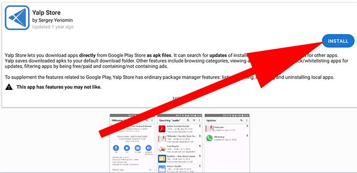 Yalp Store install from F-Droid