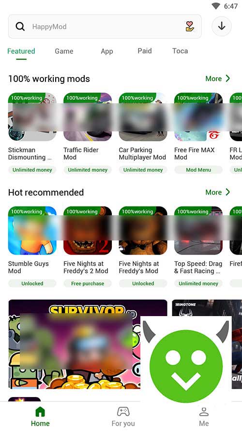 happymod 4.9.6 Featured section