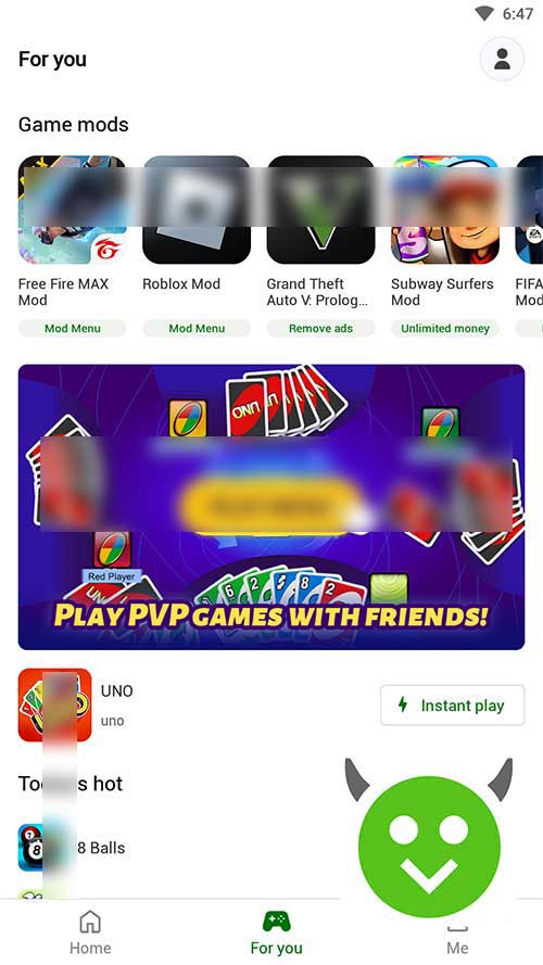 happymod 4.9.6 For You section